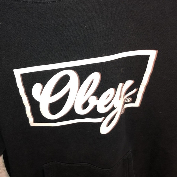 Obey propaganda sweatshirt hoodie size large kids obey black and white h… - Picture 3 of 8